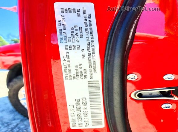 3C6UR5FL8NG228652 2022 RAM 2500 Red Vista del compartimento del motor