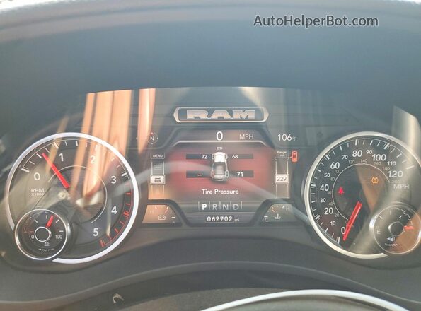 3C6UR5FL8NG407614 2022 RAM 2500 Gray Vista del cuadro de instrumentos