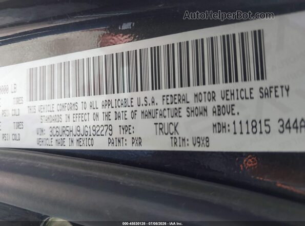 3C6UR5HJ9JG192279 2018 RAM 2500 Black Вид підкапотного простору