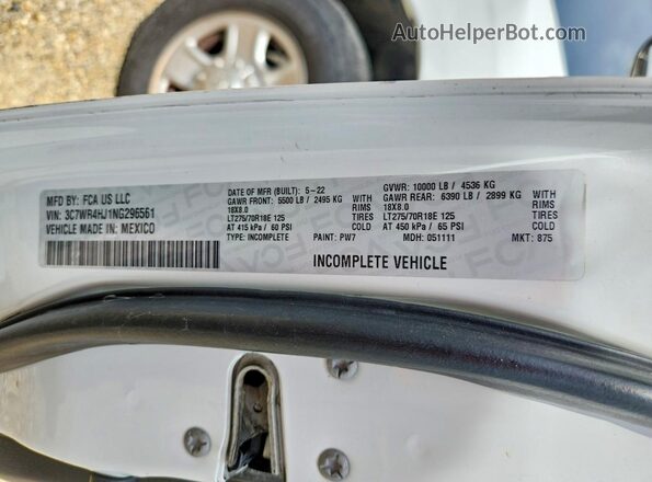 3C7WR4HJ1NG296561 2022 RAM 2500 Белый Вид подкапотного пространства