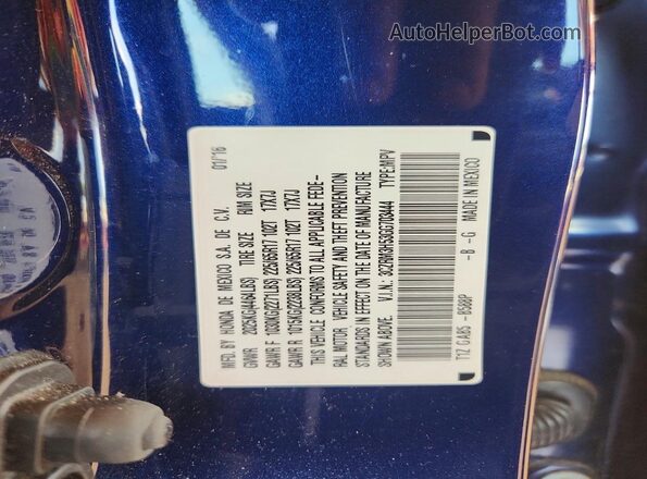 3CZRM3H53GG703444 2016 HONDA CR-V Blue სალონის 360-გრადუსიანი ხედი