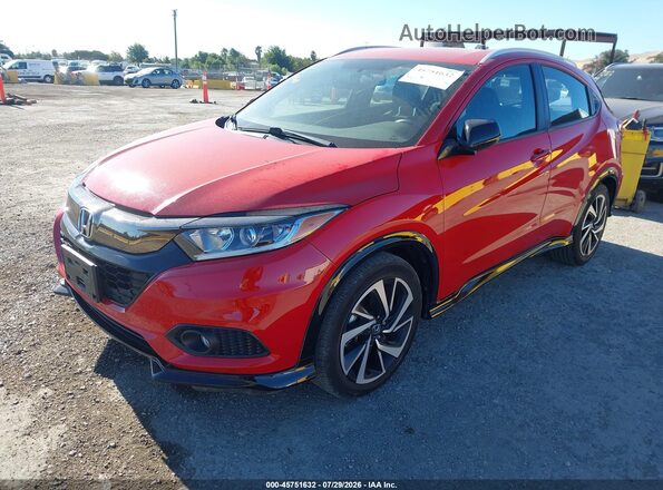 3CZRU5H10KG700244 2019 HONDA HR-V Red Առջևի ձախ երեք քառորդ տեսարան