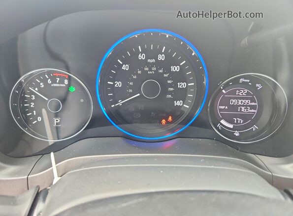 3CZRU5H50HM717669 2017 HONDA HR-V Red Instrument cluster view