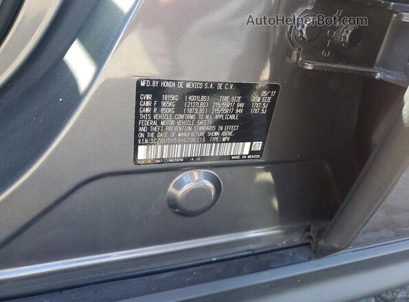 3CZRU5H59HG706216 2017 HONDA HR-V Gray ძრავის განყოფილების ხედი