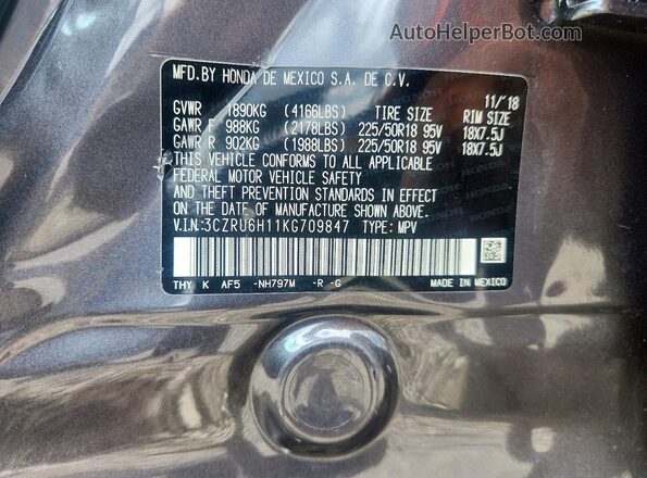 3CZRU6H11KG709847 2019 HONDA HR-V Silver Engine compartment view