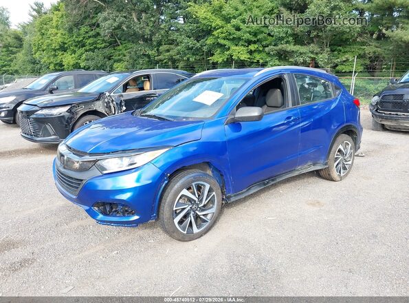 3CZRU6H12KG734997 2019 HONDA HR-V Blue წინა მარცხენა ხედი სამი მეოთხედიდან