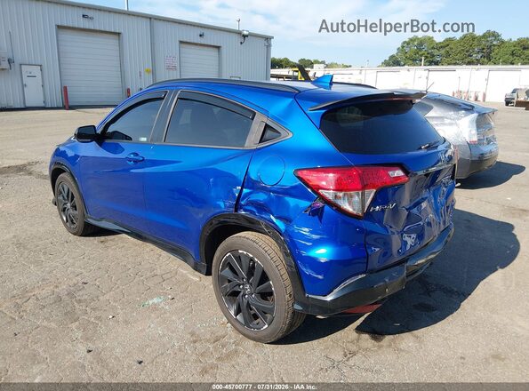 3CZRU6H14MM733158 2021 HONDA HR-V Blue Trasero izquierdo