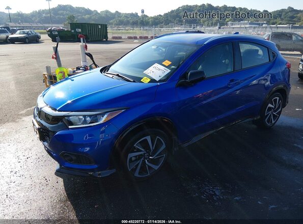 3CZRU6H18KG709666 2019 HONDA HR-V Blue წინა მარცხენა ხედი სამი მეოთხედიდან