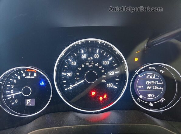 3CZRU6H18KG717265 2019 HONDA HR-V Gray Вид щитка приладів