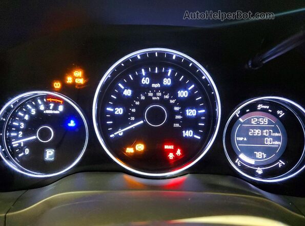 3CZRU6H35KG704510 2019 HONDA HR-V Gray Instrument cluster view
