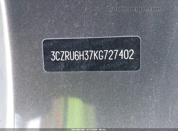 3CZRU6H37KG727402 2019 HONDA HR-V Gray 