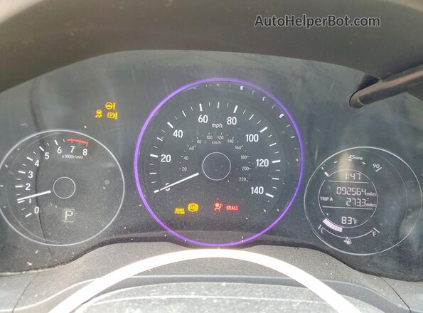 3CZRU6H38JM730941 2018 HONDA HR-V White ხელსაწყოთა პანელის ხედი