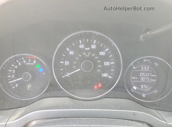 3CZRU6H3XKG726485 2019 HONDA HR-V Black Instrument cluster view