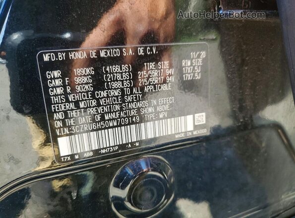 3CZRU6H50MM709149 2021 HONDA HR-V Black Շարժիչի բաժամունքի տեսք
