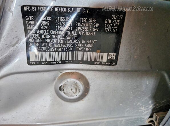 3CZRU6H54HM713601 2017 HONDA HR-V Silver VIN sticker view