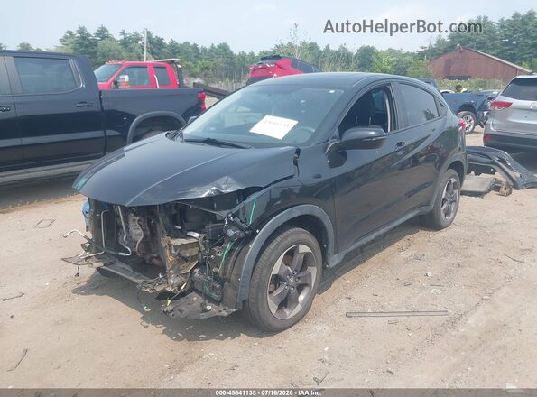 3CZRU6H56JM704484 2018 HONDA HR-V Black წინა მარცხენა ხედი სამი მეოთხედიდან