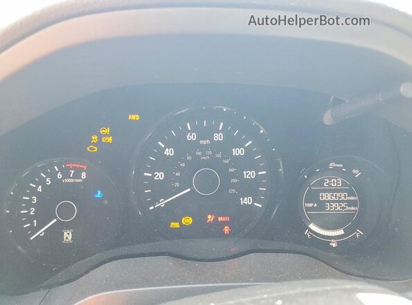 3CZRU6H56JM706915 2018 HONDA HR-V White Սարքավորումների վահանակի տեսք