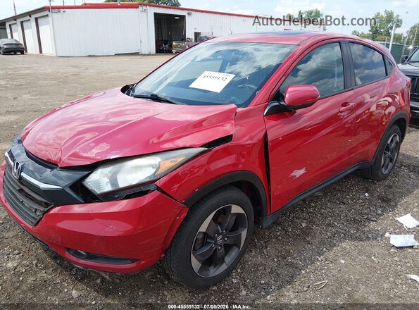 3CZRU6H59JG704722 2018 HONDA HR-V Red Առջևի ձախ երեք քառորդ տեսարան