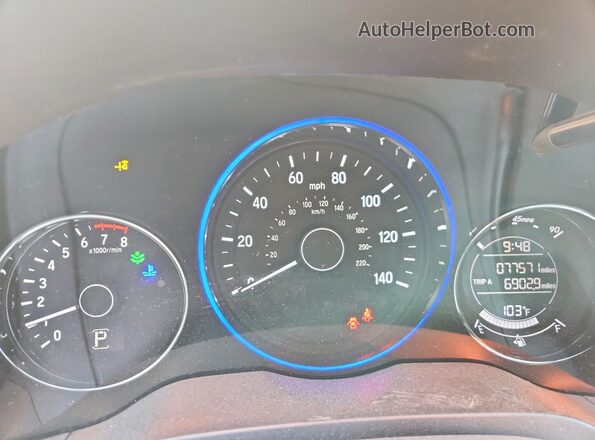 3CZRU6H5XHM730855 2017 HONDA HR-V Gray ხელსაწყოთა პანელის ხედი