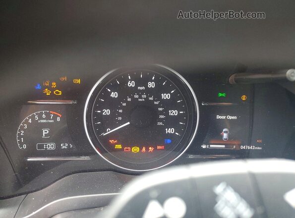 3CZRU6H5XKM706353 2019 HONDA HR-V White Вид щитка приладів