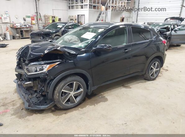 3CZRU6H5XMM736214 2021 HONDA HR-V Black Առջևի ձախ երեք քառորդ տեսարան
