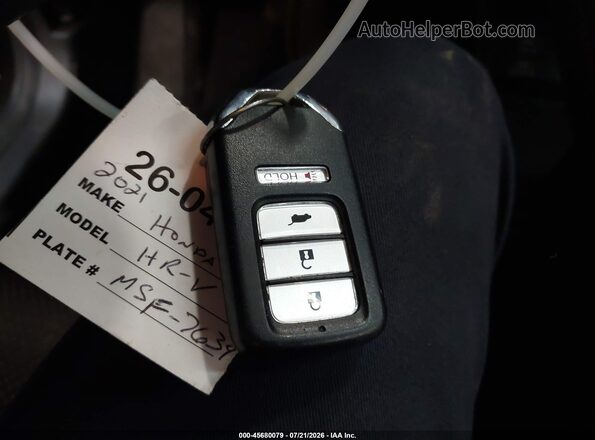 3CZRU6H5XMM736214 2021 HONDA HR-V Black Առջևի վահանակի տեսք