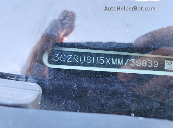 3CZRU6H5XMM739839 2021 HONDA HR-V White VIN sticker view