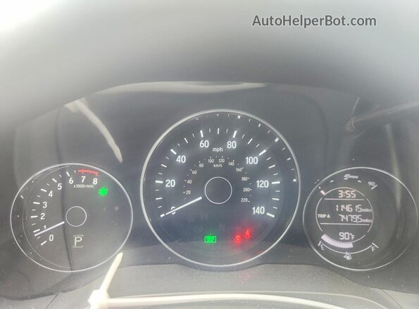 3CZRU6H77GM760640 2016 HONDA HR-V Charcoal Вид щитка приладів