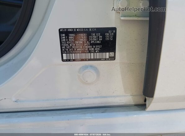 3CZRU6H98KM711408 2019 HONDA HR-V Белый Вид подкапотного пространства