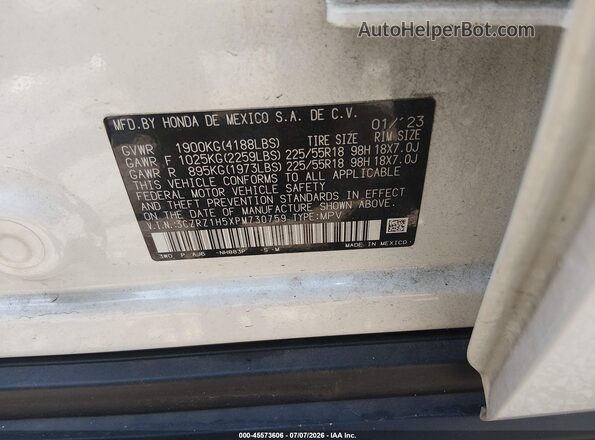 3CZRZ1H5XPM730759 2023 HONDA HR-V White Engine compartment view