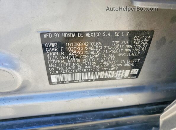 3CZRZ1H70RM744710 2024 HONDA HR-V Silver Widok wnętrza 360 stopni