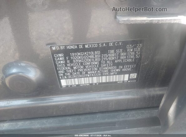 3CZRZ2H37PM742226 2023 HONDA HR-V Gray ძრავის განყოფილების ხედი