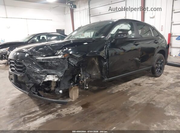 3CZRZ2H53PM736750 2023 HONDA HR-V Black წინა მარცხენა ხედი სამი მეოთხედიდან