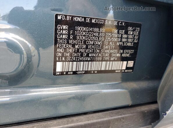 3CZRZ2H56RM711599 2024 HONDA HR-V Gray Շարժիչի բաժամունքի տեսք