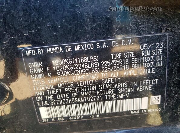 3CZRZ2H59RM702721 2024 HONDA HR-V Black Widok komory silnika