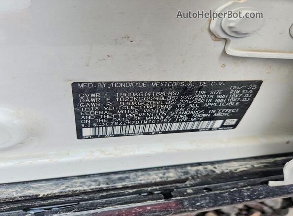 3CZRZ2H70TM701157 2026 HONDA HR-V White Engine compartment view