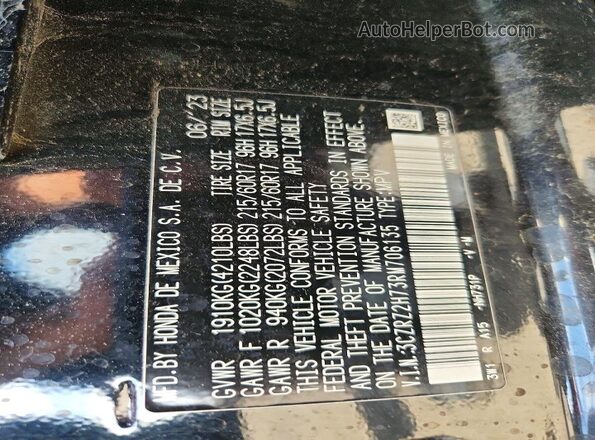 3CZRZ2H73RM706135 2024 HONDA HR-V Black VIN կոդի պիտակի տեսք