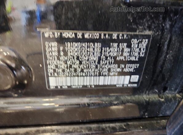 3CZRZ2H78RM727675 2024 HONDA HR-V Black Widok naklejki z numerem VIN