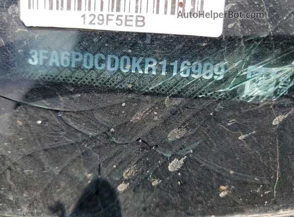 3FA6P0CD0KR116909 2019 FORD FUSION Черный Вид подкапотного пространства