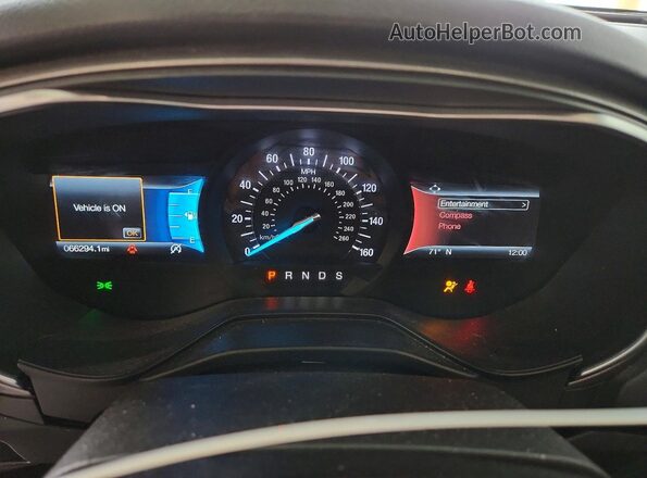 3FA6P0CD0KR172445 2019 FORD FUSION White Вид щитка приладів