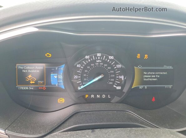 3FA6P0CD3LR179309 2020 FORD FUSION Silver ხელსაწყოთა პანელის ხედი