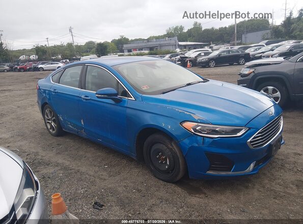 3FA6P0CD5KR260956 2019 FORD FUSION Blue უკანა სალონის ხედი