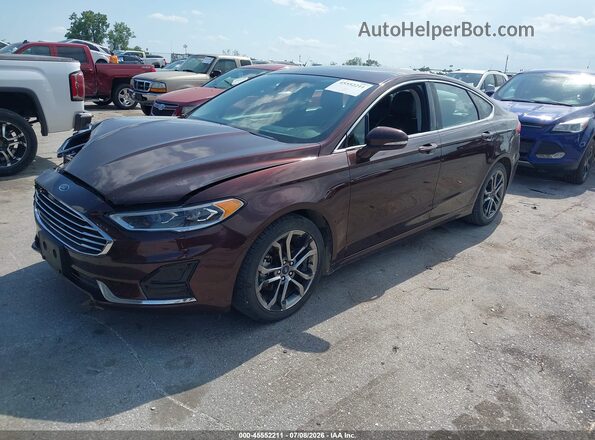 3FA6P0CD6KR219834 2019 FORD FUSION Темно-бордовый Передняя левая четверть