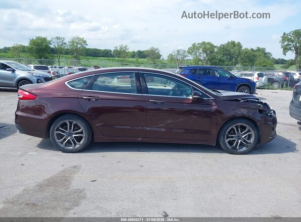 3FA6P0CD6KR219834 2019 FORD FUSION Темно-бордовый Вид задней части салона