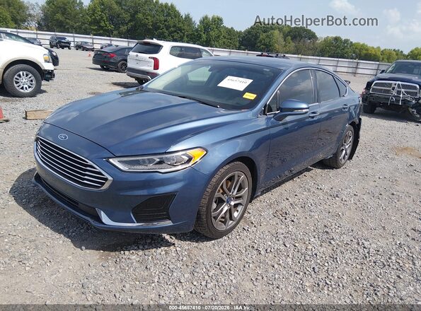 3FA6P0CD7KR193616 2019 FORD FUSION Синий Передняя левая четверть