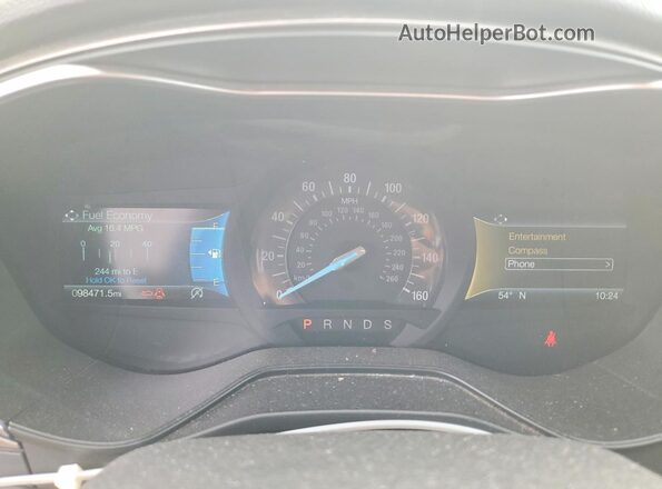 3FA6P0CD7KR254284 2019 FORD FUSION Silver Вид щитка приладів