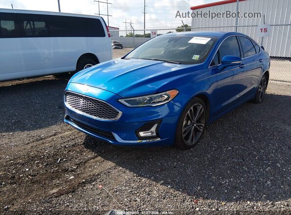 3FA6P0D90LR117084 2020 FORD FUSION Синий Передняя левая четверть