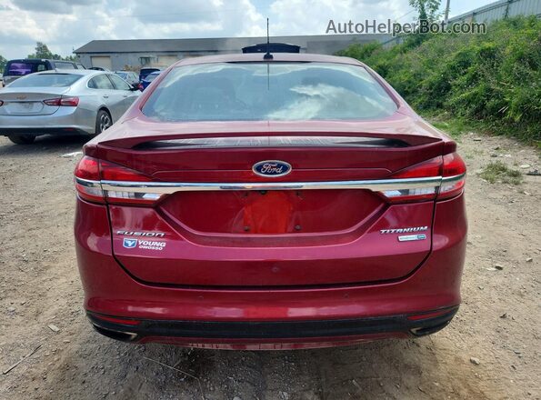 3FA6P0D91JR247341 2018 FORD FUSION Maroon Вид ззаду