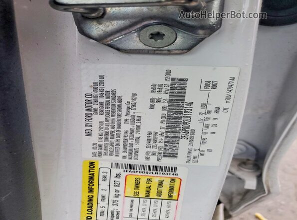 3FA6P0D92LR193146 2020 FORD FUSION White Engine compartment view