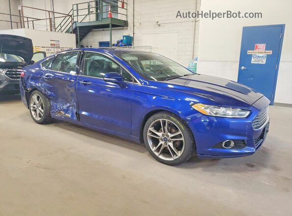 3FA6P0D95GR214979 2016 FORD FUSION Синий Передняя правая четверть